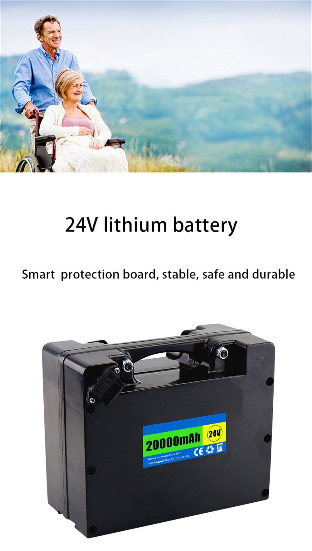 10ah 12ah 16ah 20ah 24ah 30ah Large capacity customized 24V 18650 rechargeable electric wheelchair lithium ion battery-01 (5)