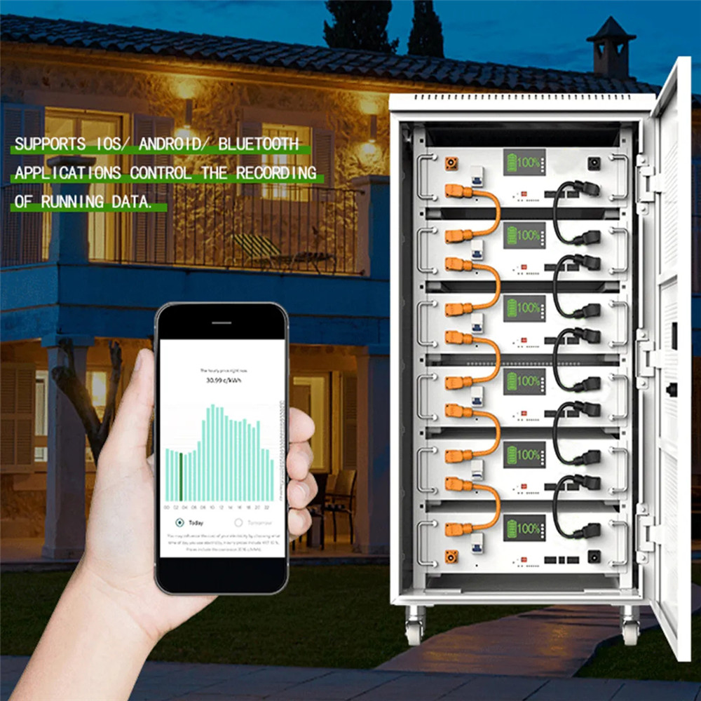 Stacked 2.4Kwh 10Kwh 15Kwh 20Kwh 48V and 51.2V solar Lifepo4 lithium battery  Cabinet home energy storage system-01 (8)